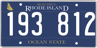RI license plate 193812