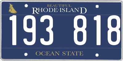 RI license plate 193818