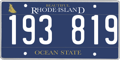 RI license plate 193819