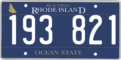 RI license plate 193821