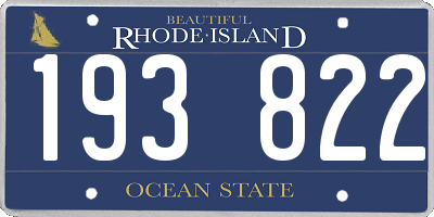 RI license plate 193822