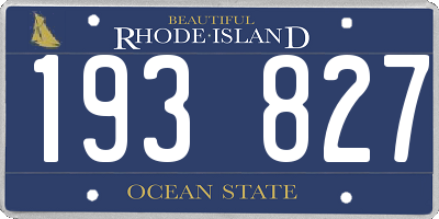 RI license plate 193827