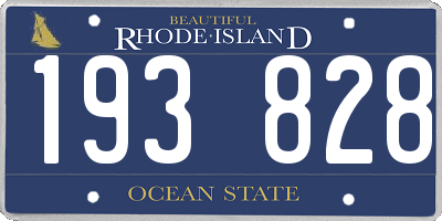 RI license plate 193828