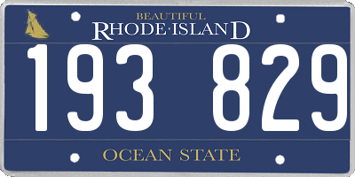 RI license plate 193829