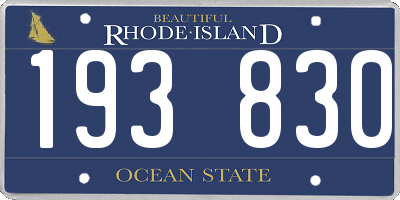 RI license plate 193830