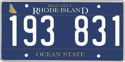 RI license plate 193831