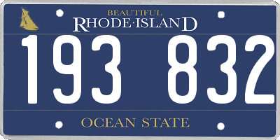 RI license plate 193832
