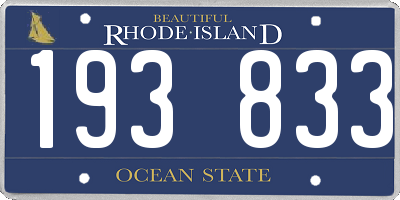 RI license plate 193833