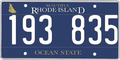 RI license plate 193835