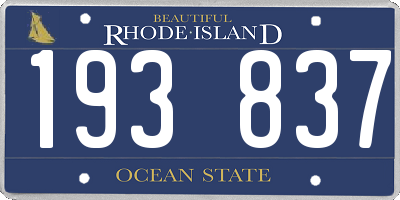 RI license plate 193837