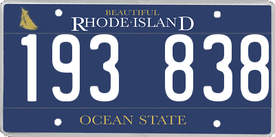 RI license plate 193838