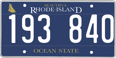RI license plate 193840