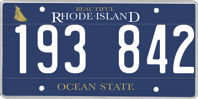 RI license plate 193842