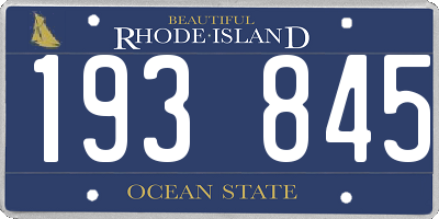 RI license plate 193845