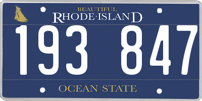 RI license plate 193847