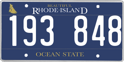 RI license plate 193848
