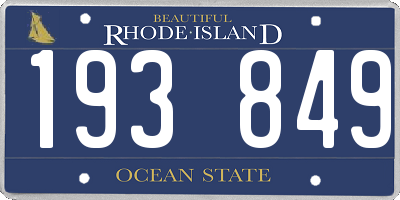 RI license plate 193849