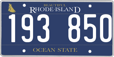RI license plate 193850