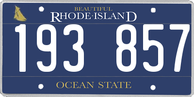RI license plate 193857