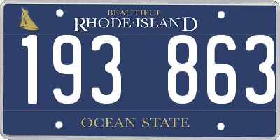 RI license plate 193863
