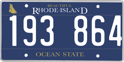 RI license plate 193864