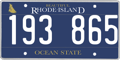 RI license plate 193865