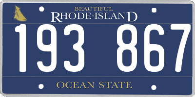 RI license plate 193867