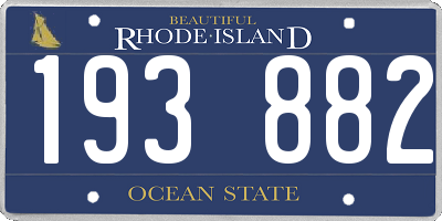 RI license plate 193882