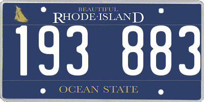 RI license plate 193883
