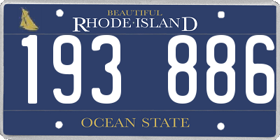 RI license plate 193886