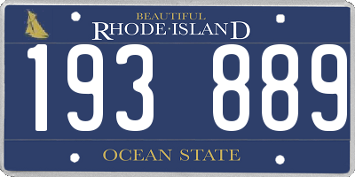RI license plate 193889