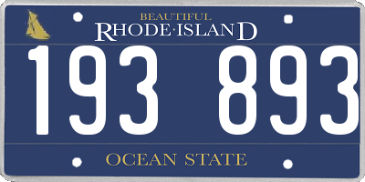 RI license plate 193893