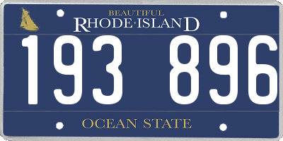RI license plate 193896