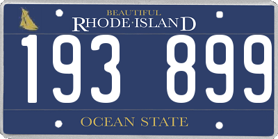RI license plate 193899