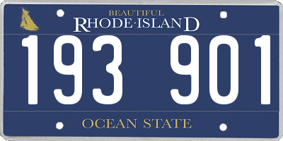 RI license plate 193901