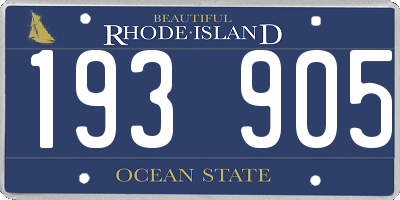 RI license plate 193905