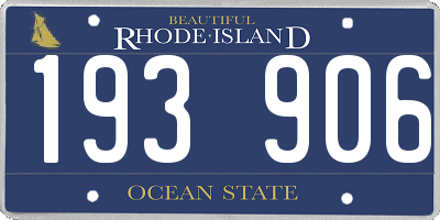 RI license plate 193906