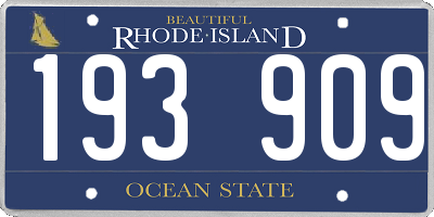 RI license plate 193909