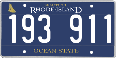 RI license plate 193911