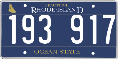 RI license plate 193917