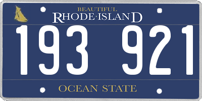 RI license plate 193921