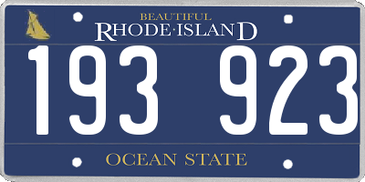 RI license plate 193923