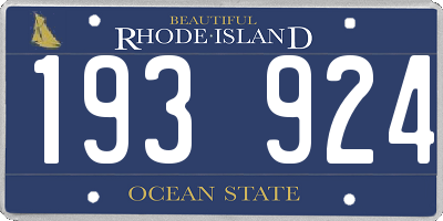 RI license plate 193924
