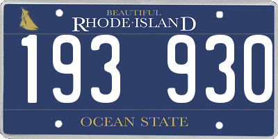 RI license plate 193930