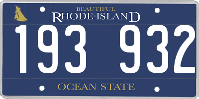 RI license plate 193932