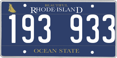 RI license plate 193933