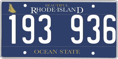 RI license plate 193936