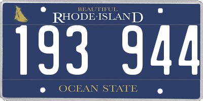 RI license plate 193944
