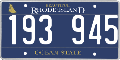 RI license plate 193945