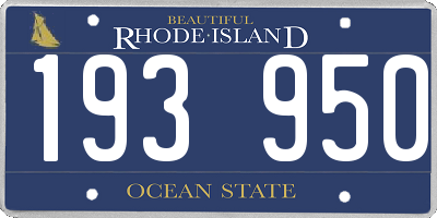 RI license plate 193950